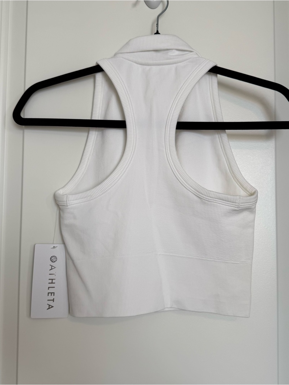 Athleta White Aurora Seamless Crop Polo Tank Size XS Athleisure Activewear - Picture 6 of 7